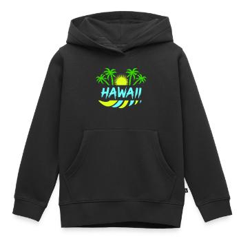 Hawaï - Sweat Premium à capuche enfant bio - noir - Devant - AI Model Kid Male (0cm)