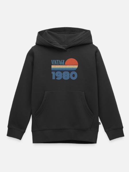 vintage 1980 - Sweat Premium à capuche enfant bio - noir