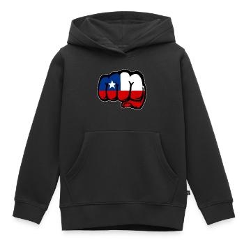 Poing du drapeau du Chili - Sweat Premium à capuche enfant bio - noir - Devant - AI Model Kid Male (0cm)