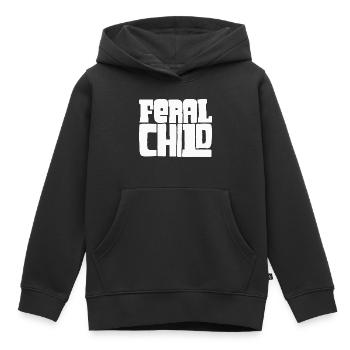 Feral Child funny design - Kids Premium Organic Hoodie - black - Front - AI Model Kid Male (0cm)
