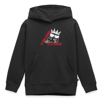 Echter Katzenhaus-Chef - Kinder Premium Organic Hoodie - Schwarz - Vorne - AI Model Kid Male (0cm)