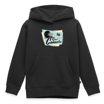 Fifties Super téléphone connecté - Sweat Premium à capuche enfant bio - noir - Devant - AI Model Kid Male (0cm)