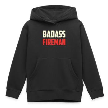 Combatant firefighter badass - Kids Premium Organic Hoodie - black - Front - AI Model Kid Male (0cm)