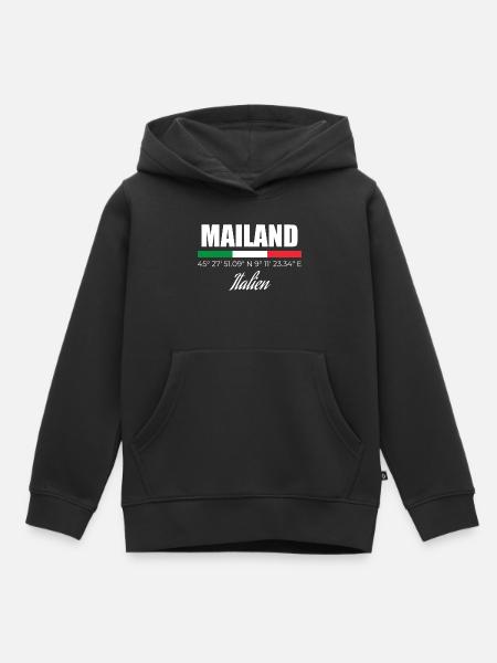 Mailand - Kinder Premium Organic Hoodie - Schwarz