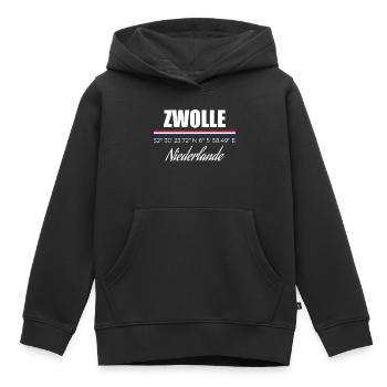 Zwolle - Kinder Premium Organic Hoodie - Schwarz - Vorne - AI Model Kid Male (0cm)