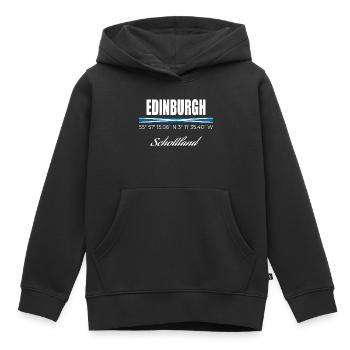 Edimbourg - Sweat Premium à capuche enfant bio - noir - Devant - AI Model Kid Male (0cm)