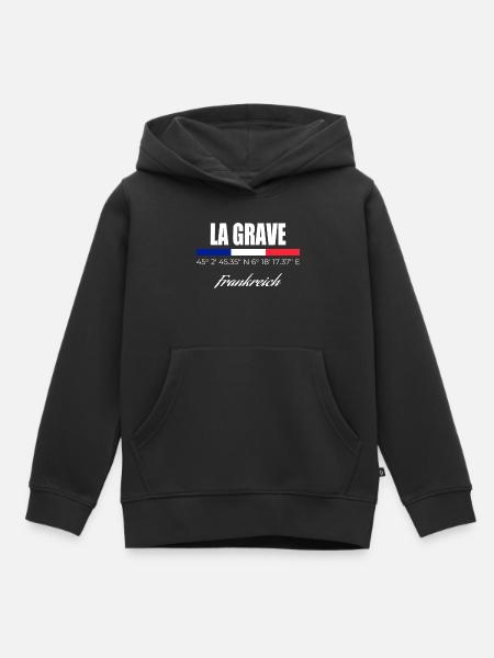 La Grave - Kinder Premium Organic Hoodie - Schwarz