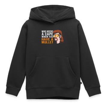 Coupe mulet Coupe mulet - Sweat Premium à capuche enfant bio - noir - Devant - AI Model Kid Male (0cm)