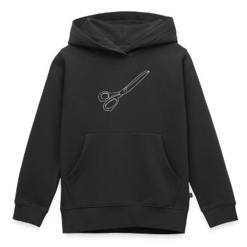 Ciseaux Schneider fait à la main - Sweat Premium à capuche enfant bio - noir - Devant - AI Model Kid Male (0cm)
