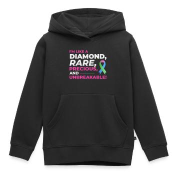 Diamond Like Rare Disease se démarque par la sensibilisation - Sweat Premium à capuche enfant bio - noir - Devant - AI Model Kid Male (0cm)