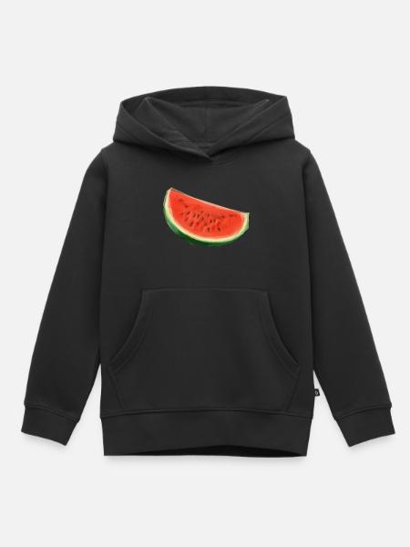 Wassermelone - Kinder Premium Organic Hoodie - Schwarz