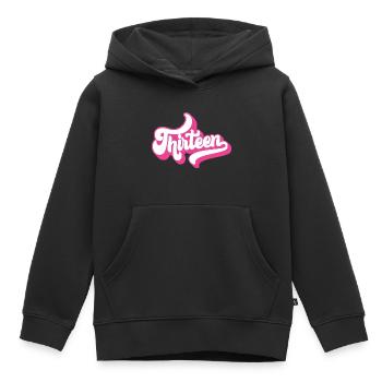 Geschenk zum 13. Geburtstag, Hallo Dreizehn, 13 Jahre - Kinder Premium Organic Hoodie - Schwarz - Vorne - AI Model Kid Male (0cm)