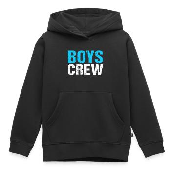 BOYS CREW Team Boys - Kids Premium Organic Hoodie - black - Front - AI Model Kid Male (0cm)