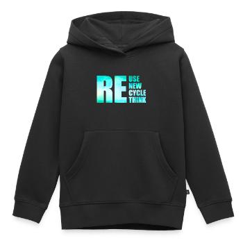 Reuse Renew Recycle Rethink - Kinder Premium Organic Hoodie - Schwarz - Vorne - AI Model Kid Male (0cm)