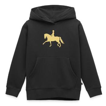 Dressurpferd - Kinder Premium Organic Hoodie - Schwarz - Vorne - AI Model Kid Male (0cm)