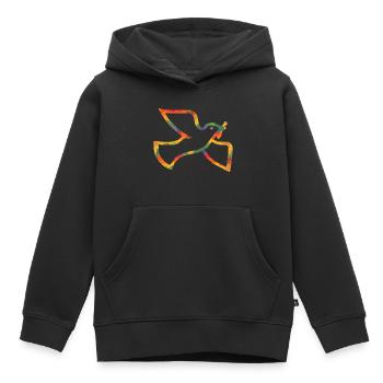 Farbige Friedenstaube - Kinder Premium Organic Hoodie - Schwarz - Vorne - AI Model Kid Male (0cm)