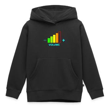 VOLUME UP MEN - Sweat Premium à capuche enfant bio - noir - Devant - AI Model Kid Male (0cm)