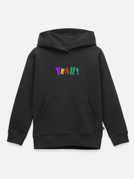 YEAH! - Kinder Premium Organic Hoodie - Schwarz