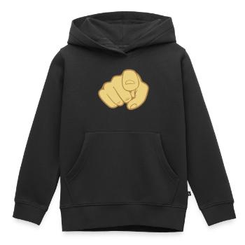 Hand Finger Zeigen - Kinder Premium Organic Hoodie - Schwarz - Vorne - AI Model Kid Male (0cm)