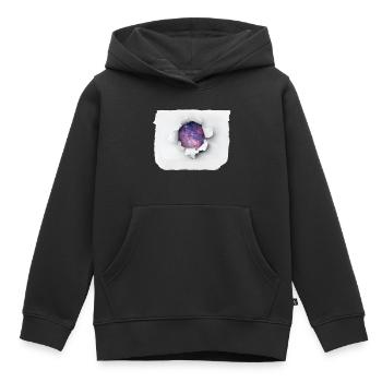 Zerrissenes Papier - Universum - Kinder Premium Organic Hoodie - Schwarz - Vorne - AI Model Kid Male (0cm)