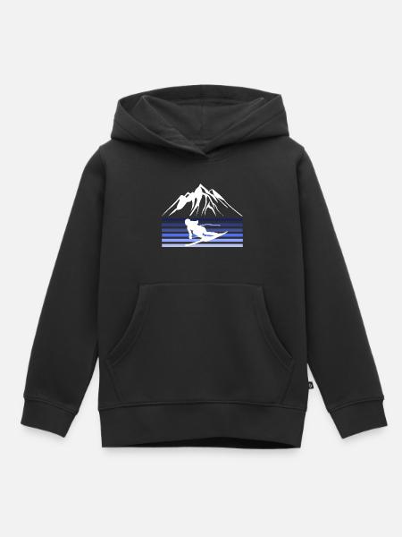 skifahren - Kinder Premium Organic Hoodie - Schwarz