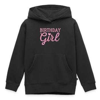 Fille d’anniversaire - Sweat Premium à capuche enfant bio - noir - Devant - AI Model Kid Male (0cm)