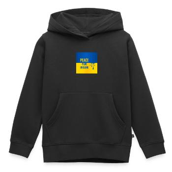 T-shirt Paix pour l’Ukraine - Sweat Premium à capuche enfant bio - noir - Devant - AI Model Kid Male (0cm)