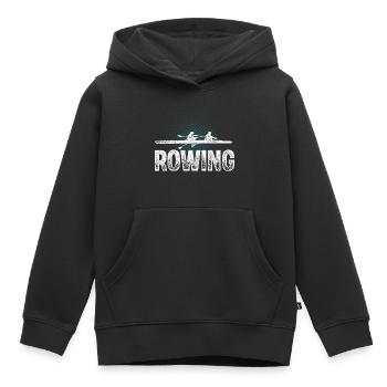 Rowing Rower Rowing Boat - Kids Premium Organic Hoodie - black - Front - AI Model Kid Male (0cm)