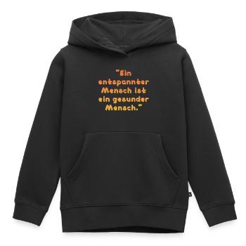 Entspannter Mensch Spruch - Kinder Premium Organic Hoodie - Schwarz - Vorne - AI Model Kid Male (0cm)
