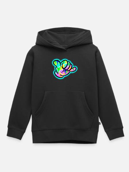 Shaka Graffiti Farbexplosion - Kinder Premium Organic Hoodie - Schwarz