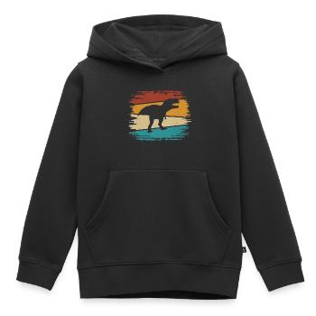 T-Rex - Sweat Premium à capuche enfant bio - noir - Devant - AI Model Kid Male (0cm)
