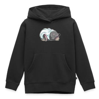 Mariage au voile nuptial Mole - Sweat Premium à capuche enfant bio - noir - Devant - AI Model Kid Male (0cm)