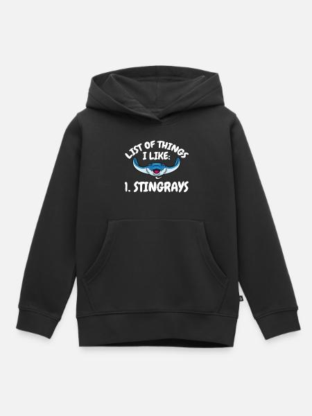 Stachelrochen Mantarochen Ozean Rochen - Kinder Premium Organic Hoodie - Schwarz