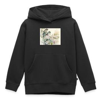 2 Vögel auf einem Zweig - Kinder Premium Organic Hoodie - Schwarz - Vorne - AI Model Kid Male (0cm)