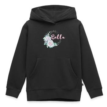 Für Bella - Kinder Premium Organic Hoodie - Schwarz - Vorne - AI Model Kid Male (0cm)