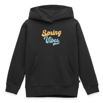 Vibrations printanières - Sweat Premium à capuche enfant bio - noir - Devant - AI Model Kid Male (0cm)