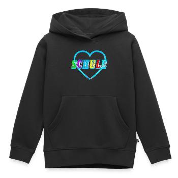 Pencil Heart School Font Blue Back to School - Kids Premium Organic Hoodie - black - Front - AI Model Kid Male (0cm)