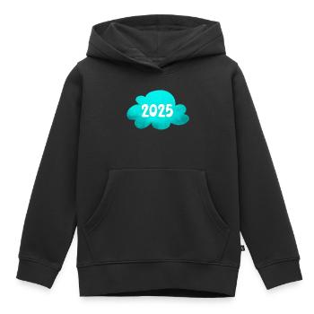 Cloud 2025 Structure Nouvel An Réveillon du Nouvel An Nouvel An - Sweat Premium à capuche enfant bio - noir - Devant - AI Model Kid Male (0cm)