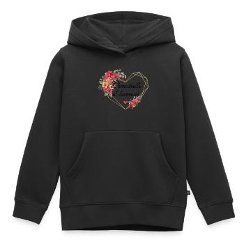 Brautjungfer Gold Herz Blumen - Kinder Premium Organic Hoodie - Schwarz - Vorne - AI Model Kid Male (0cm)