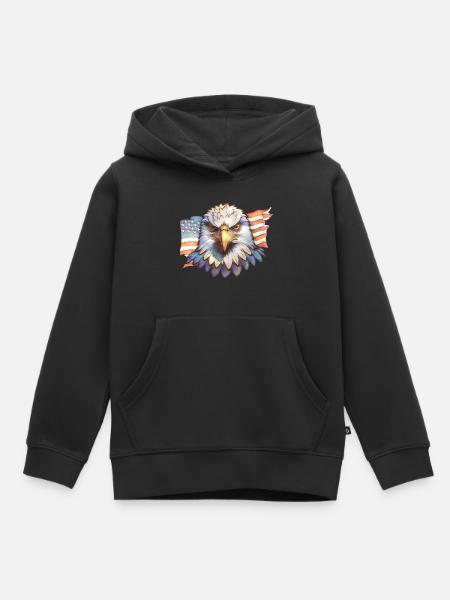 Adler - Kinder Premium Organic Hoodie - Schwarz