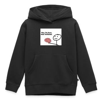 Hey, Du hast was verloren! - Kinder Premium Organic Hoodie - Schwarz - Vorne - AI Model Kid Male (0cm)