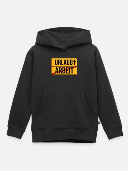Urlaub Arbeit Wegweiser Design - Kinder Premium Organic Hoodie - Schwarz
