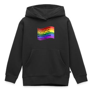 Gay Flag - Kinder Premium Organic Hoodie - Schwarz - Vorne - AI Model Kid Male (0cm)