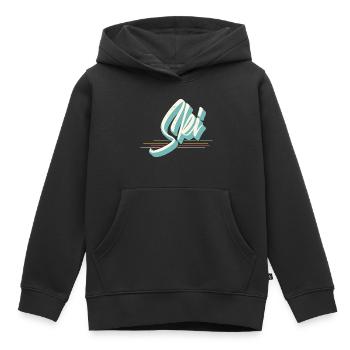 Ski - Sweat Premium à capuche enfant bio - noir - Devant - AI Model Kid Male (0cm)