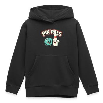 Pin Pals - Sweat Premium à capuche enfant bio - noir - Devant - AI Model Kid Male (0cm)