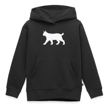 Lynx Silhouette White - Kids Premium Organic Hoodie - black - Front - AI Model Kid Male (0cm)