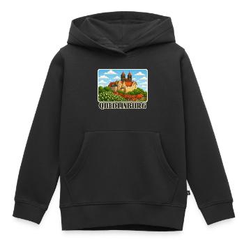 Quedlinburg - Kinder Premium Organic Hoodie - Schwarz - Vorne - AI Model Kid Male (0cm)