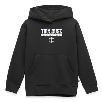 Toulouse Frankreich Koordinaten Reise Souvenir - Kinder Premium Organic Hoodie - Schwarz - Vorne - AI Model Kid Male (0cm)