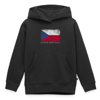 République tchèque Drapeau tchèque - Sweat Premium à capuche enfant bio - noir - Devant - AI Model Kid Male (0cm)