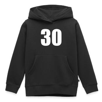 30 - Kids Premium Organic Hoodie - black - Front - AI Model Kid Male (0cm)